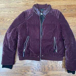 MARC NEW YORK Velvet Bomber Jacket Burgundy Size Large